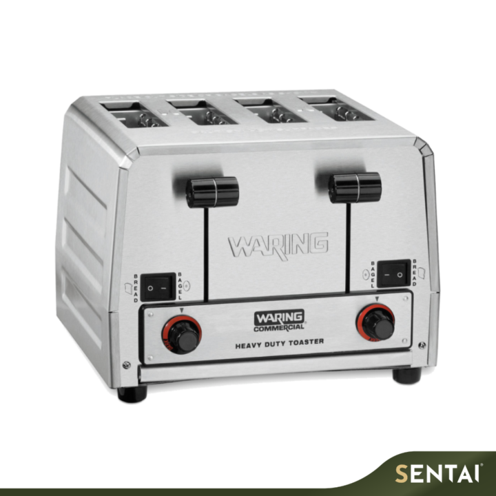 WARING WCT850K FOUR(4) SLICE HEAVY DUTY TOASTER, SWITCHABLE BREAD/ BAGEL CONTROLS