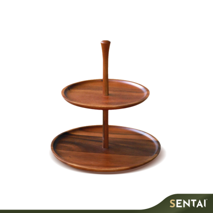 SENI PREMIUM ACACIA WOOD TIERED CAKE STAND