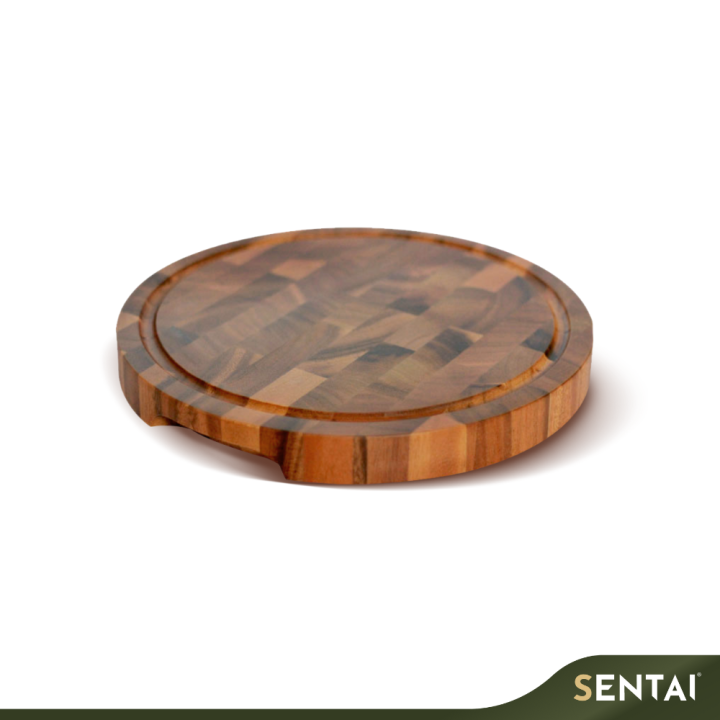 SENI PREMIUM ACACIA WOOD END GRAIN ROUND CUTTING BOARD NT149