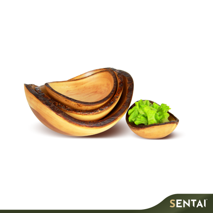SENI PREMIUM ACACIA WOOD RUSTIC BOWL