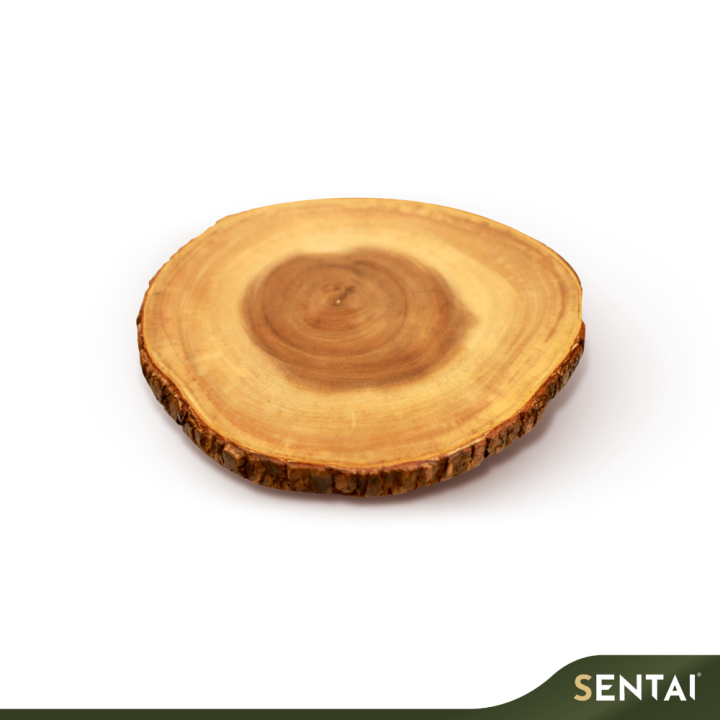 SENI PREMIUM ACACIA WOOD RUSTIC ROUND SERVING BOARD