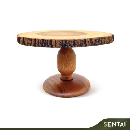SENI PREMIUM ACACIA WOOD RUSTIC CAKE STAND ZCD01