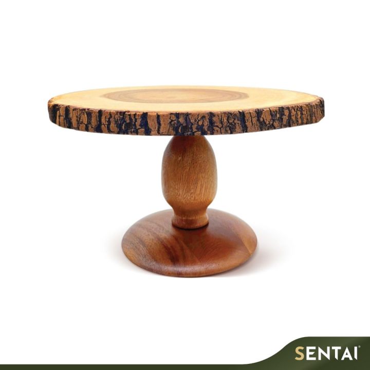 SENI PREMIUM ACACIA WOOD RUSTIC CAKE STAND ZCD01
