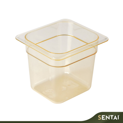 CAMBRO H-PAN 1/6 SIZE AMBER HIGH-HEAT FOOD PAN, 6" DEEP (36HP150)