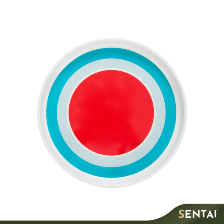 ZICCO COLOR STRIPE EDGE DECAL MELAMINE ROUND PLATE