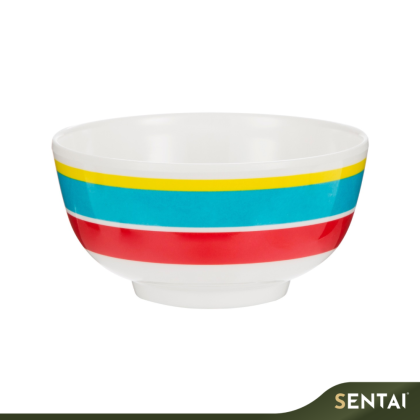 ZICCO COLOR STRIPE EDGE DECAL MELAMINE ROUND BOWL